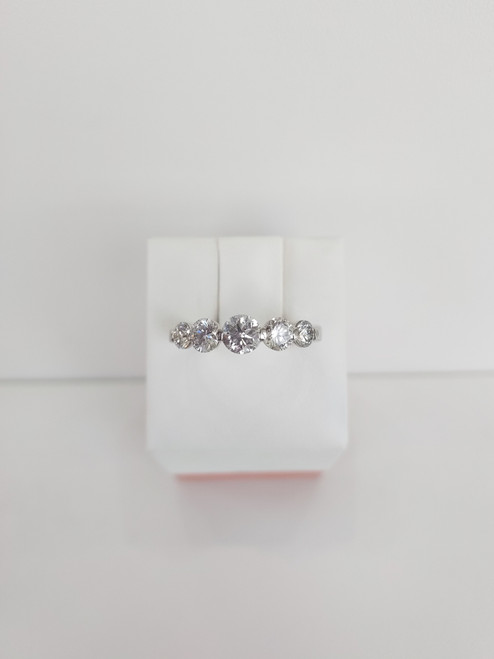 14K White Gold Floating Diamond Band-1.50 Carat