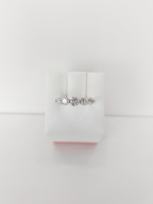 14K White Gold Floating Diamond Band-1.00 Carat