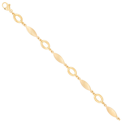 14K Yellow Gold Marquise Link Bracelet
