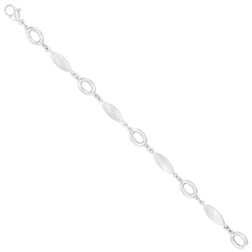 14K White Gold Marquise Link Bracelet