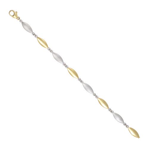 14K Two-Tone Marquise Link Bracelet