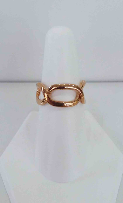 14K Rose Gold Open Oval Band