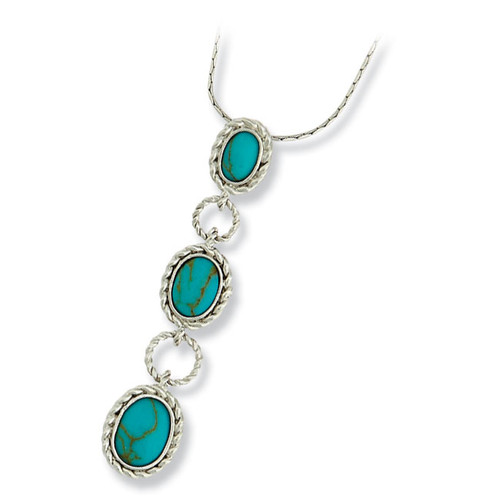 Sterling Silver Turquoise Drop Pendant