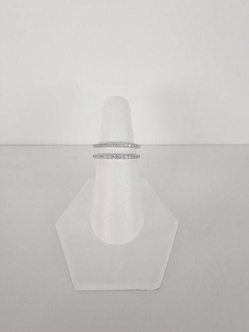 14K White Gold Diamond Ring Guard 