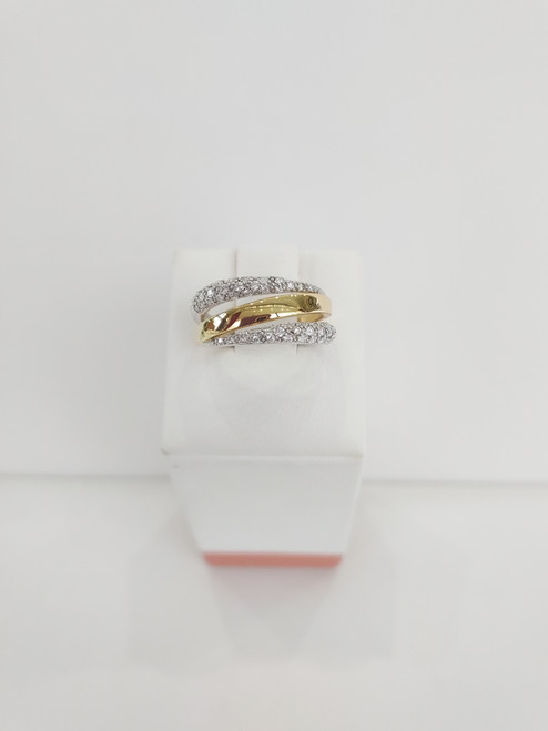 18K Two-Tone Diamond Fashion Band 0.40 DTW