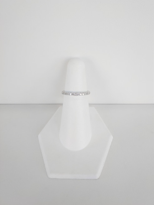 14K White Gold Diamond Contour Band 0.24 DTW