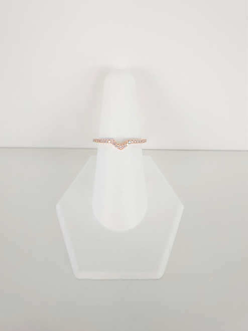 14K Rose Gold Diamond Contour Wedding Band 0.16 DTW