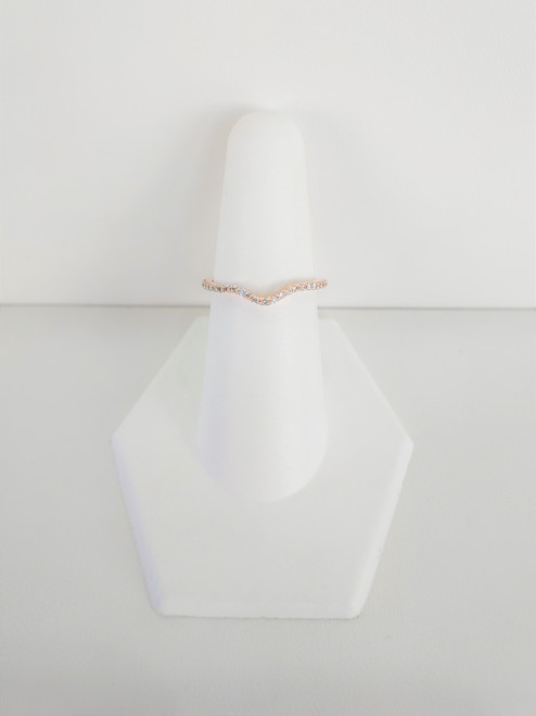 14K Rose Gold Diamond Contour Wedding Band 