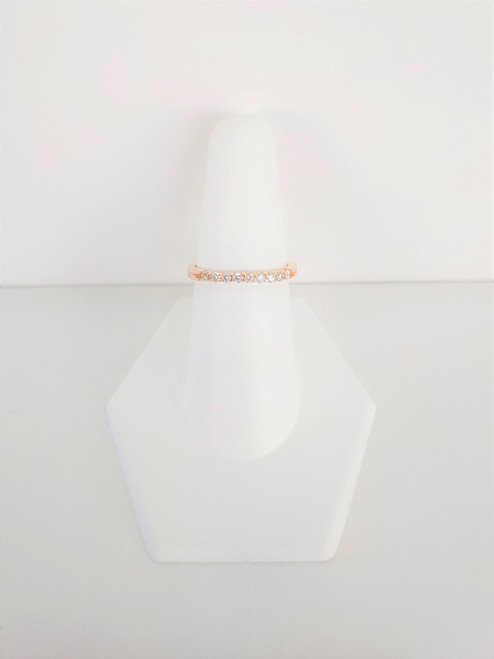 14K Rose Gold Diamond Wedding Band 0.32 DTW