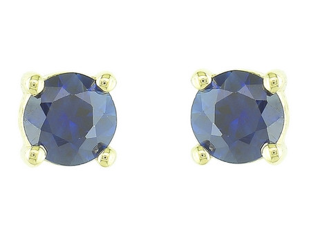 14K Yellow Gold Sapphire Studs
