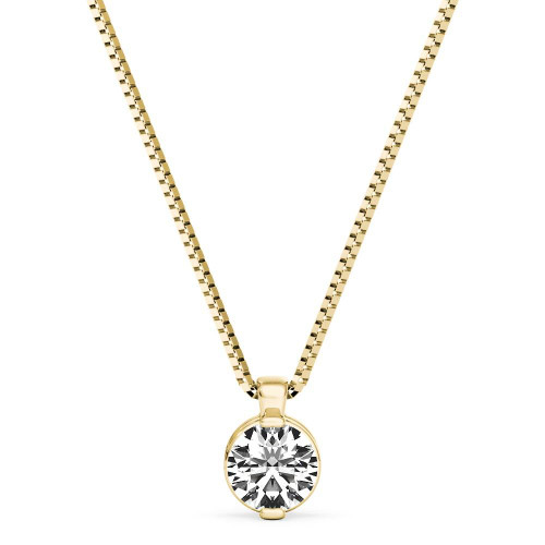14K Yellow Gold Diamond Solitaire Pendant 0.30 CTW