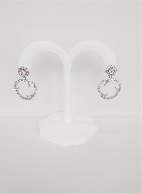 14K White Gold Diamond Earring Jackets 