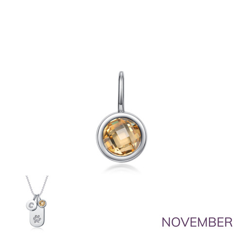 Sterling Silver Birthstone Charm-November