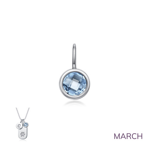 Sterling Silver Birthstone Charm-March