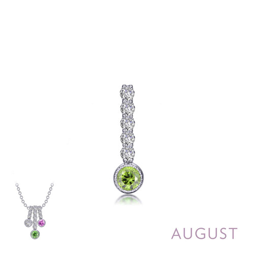 Sterling Silver Birthstone Charm-Peridot/August