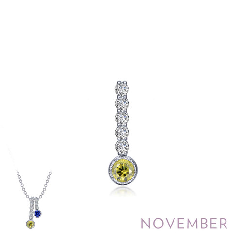 Sterling Silver Birthstone Charm-Citrine/November