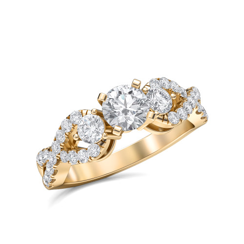14K Yellow Gold Lab-Grown Diamond Engagement Ring 