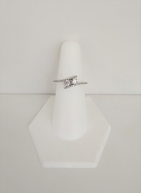 14K White Gold Diamond Toi & Moi Ring 