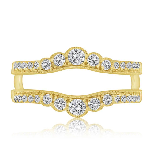 14K Yellow Gold Vintage-Style Diamond Ring Guard 