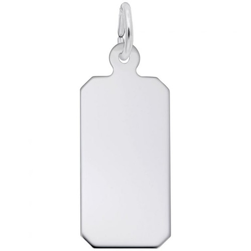 Sterling Silver Dog Tag Charm 