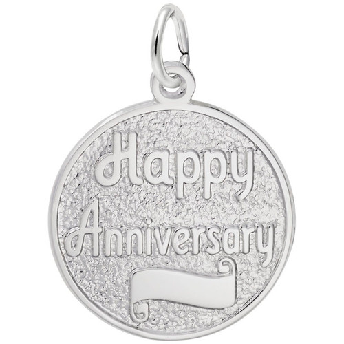 Sterling Silver 'Happy Anniversary' Charm 