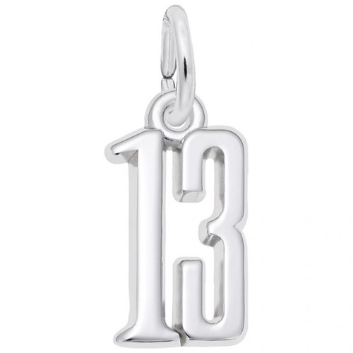 Sterling Silver '13' Charm 