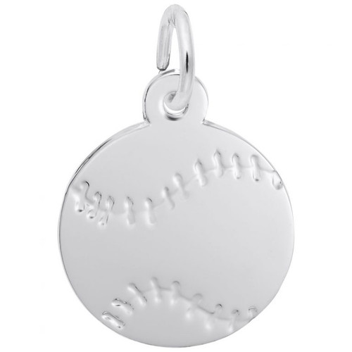 Sterling Silver Baseball Charm 