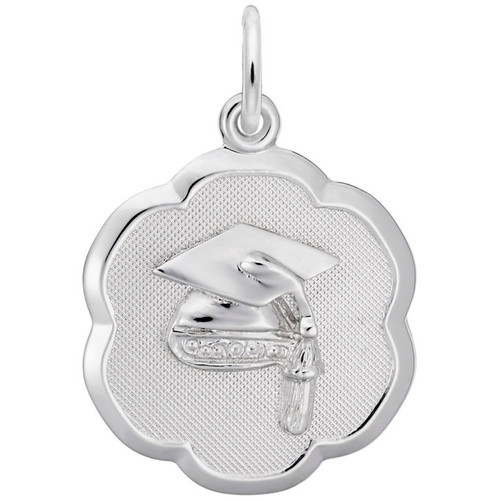 Sterling Silver Graduation Cap Charm 