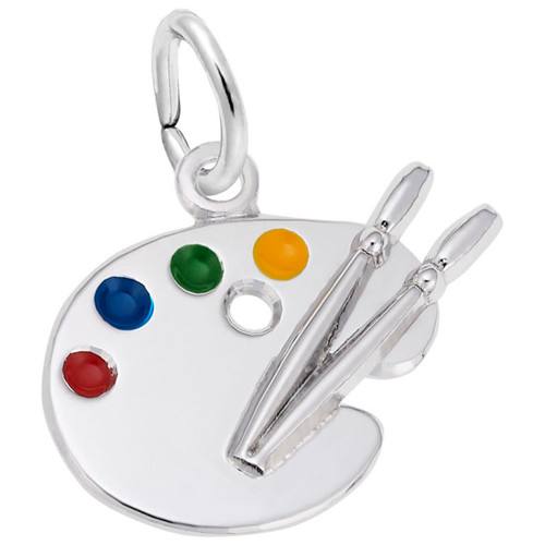 Sterling Silver Artist Palette Charm 