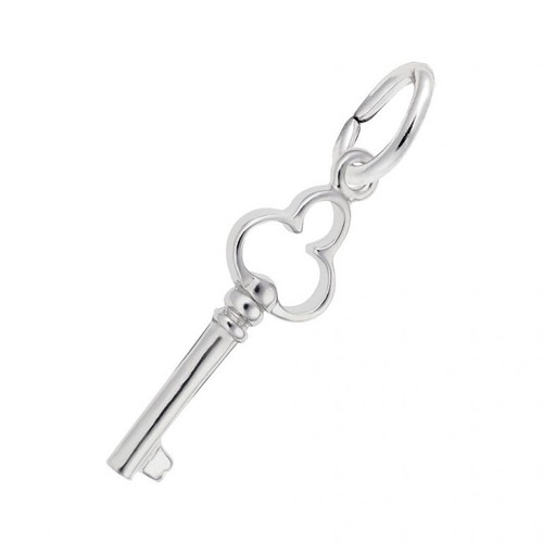 Sterling Silver Antique Trefoil Key Charm 