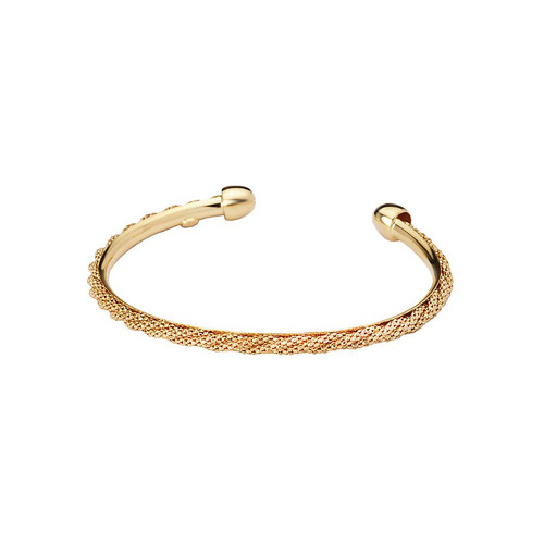 Gold-Plated Twisted Rope Cuff Bracelet