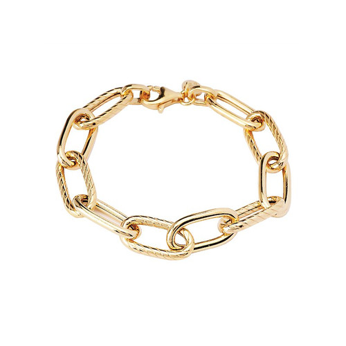 Gold-Plated Oval Link Bracelet