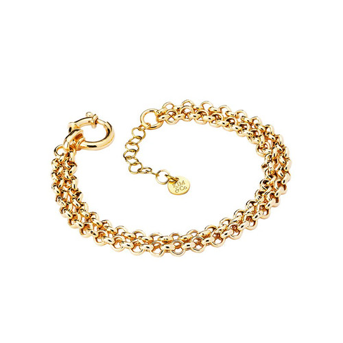 Gold-Plated 2-Strand Bracelet w/ Large Clasp