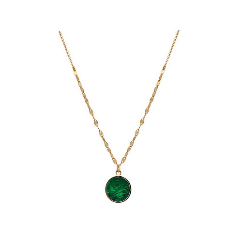 Gold-Plated Malachite Necklace