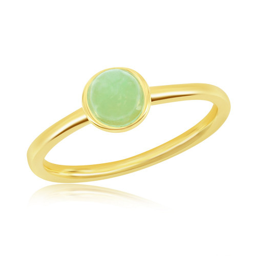 Gold-Plated Jade Solitaire Ring