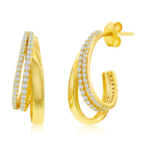 Gold-Plated Split Hoops