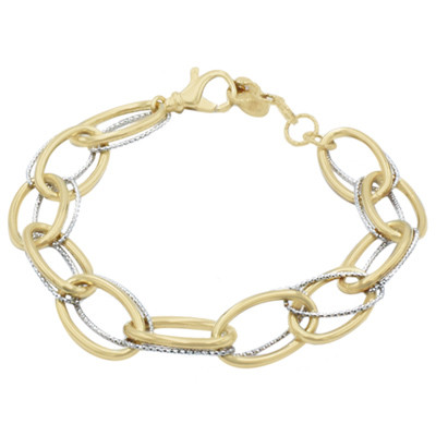 Two-Tone Oval Link Bracelet
