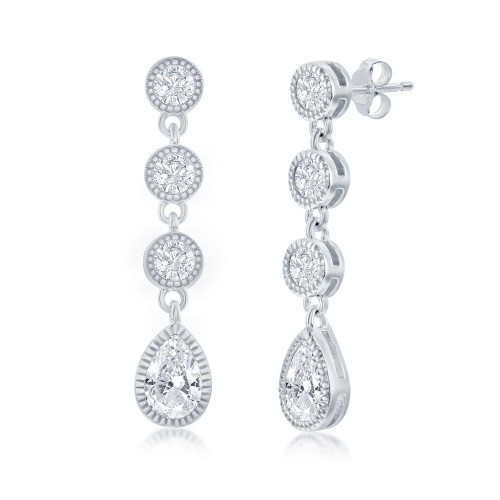 Sterling Silver Fancy CZ Dangles