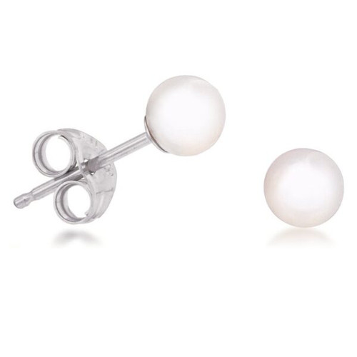 14K White Gold 8mm Pearl Studs