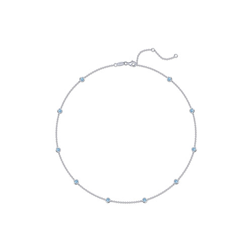 Sterling Silver Blue Topaz Station Necklace