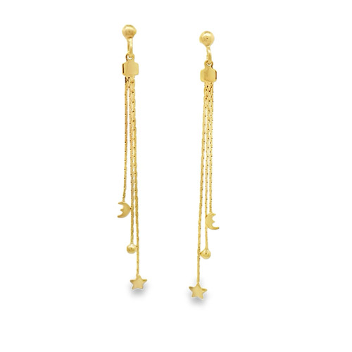 Gold-Plated Sun, Moon, & Star Dangles