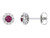14K White Gold Ruby & Diamond Studs 