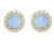 14K Yellow Gold Opal & Diamond Studs 