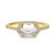 14K Yellow Gold White Topaz & Diamond Ring 