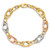 14K Tri-Color Oval Link Bracelet