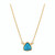 14K Yellow Gold Bezel Set Turquoise Necklace 
