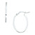 14K White Gold Oval Hoops 
