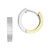 14K Two-Tone Reversible Ridged Huggie Hoops