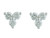 14K White Gold 3-Stone Diamond Studs 