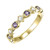 10K Yellow Gold Alternating Stack Band-Amethyst